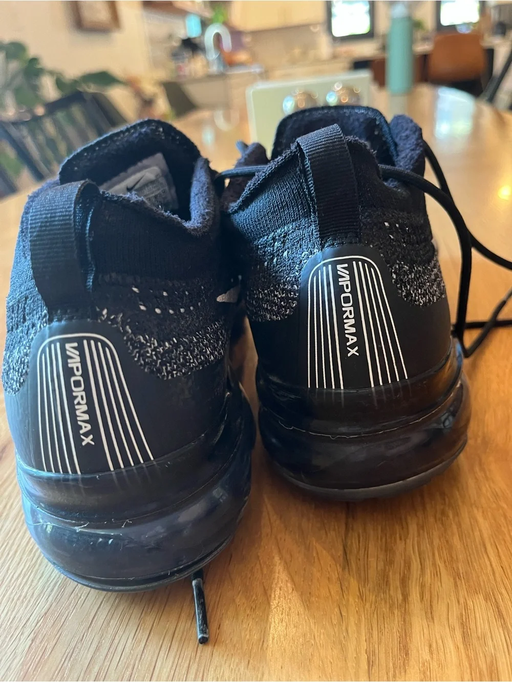 Nike Men’s Black and White Flyknit VaporMax Sneakers